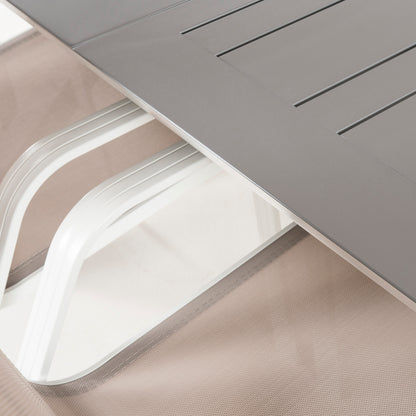 Conjunto Jardin, Mesa Extensible 215-295 Y 8 Sillones Apilables Blanco Y Gris_4