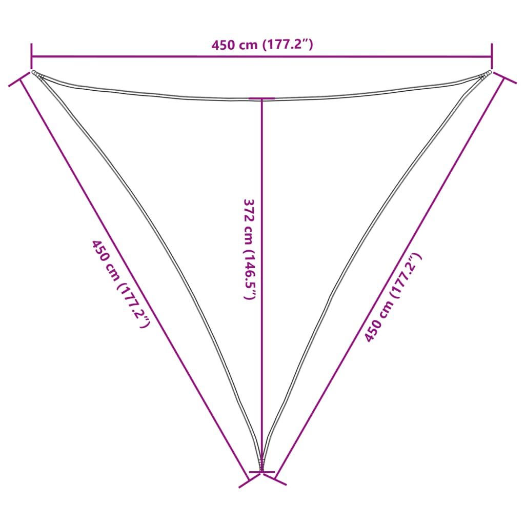 Vidaxl Toldo De Vela Triangular Tela Oxford Negro 4,5x4,5x4,5 M_2