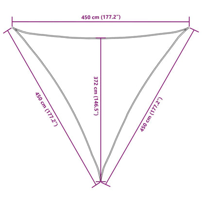 Vidaxl Toldo De Vela Triangular Tela Oxford Negro 4,5x4,5x4,5 M_2