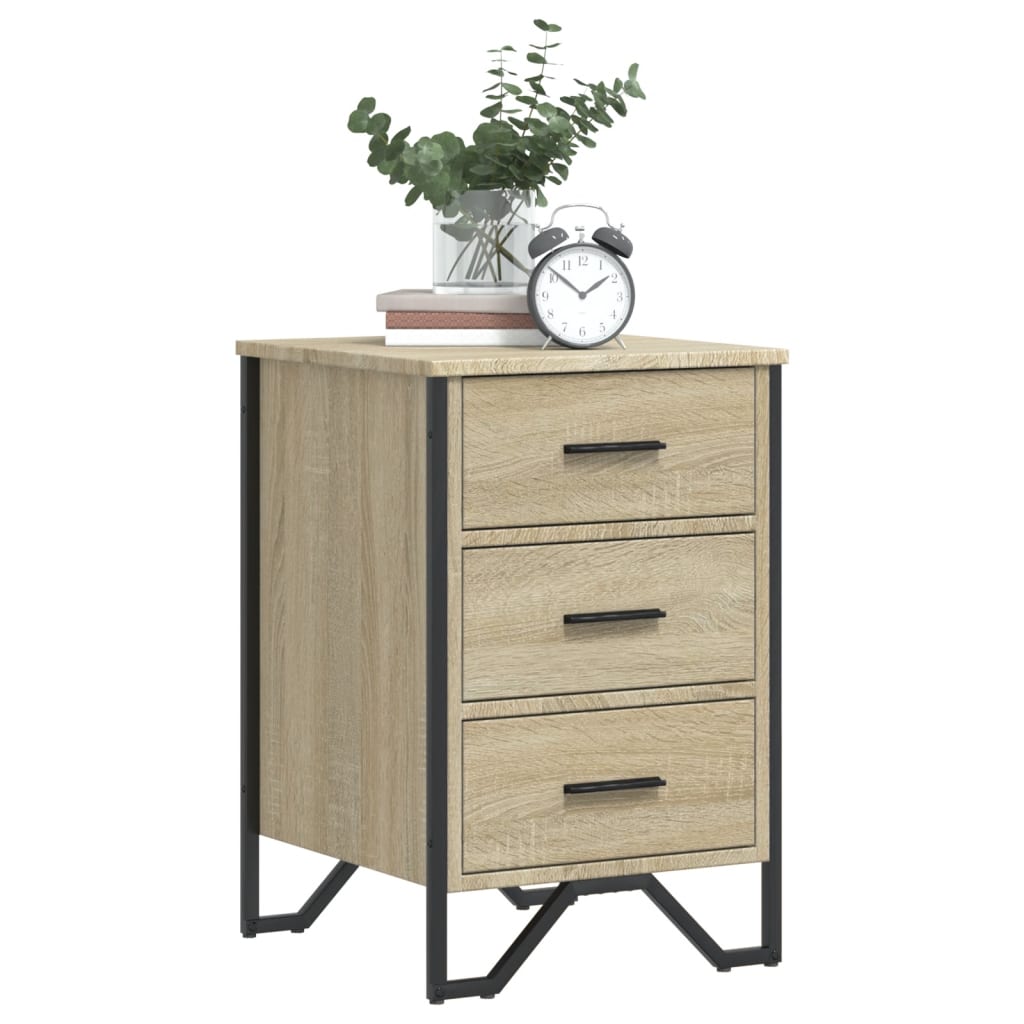 Mesita De Noche Madera De Ingeniería Roble Sonoma 40x41x60 Cm_2