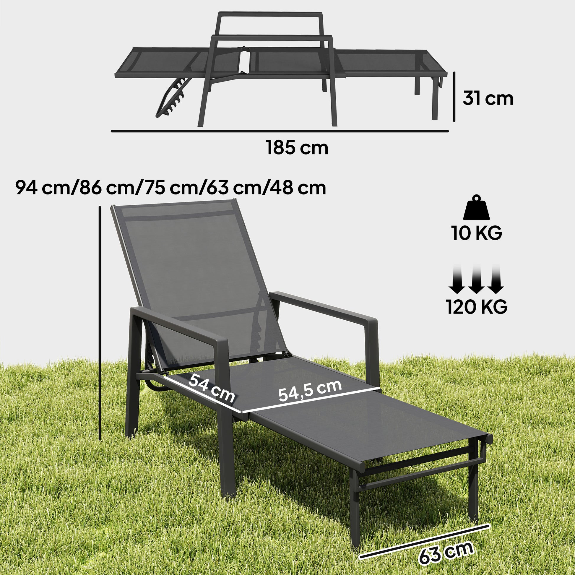Outsunny Tumbona Plegable 2 En 1_2