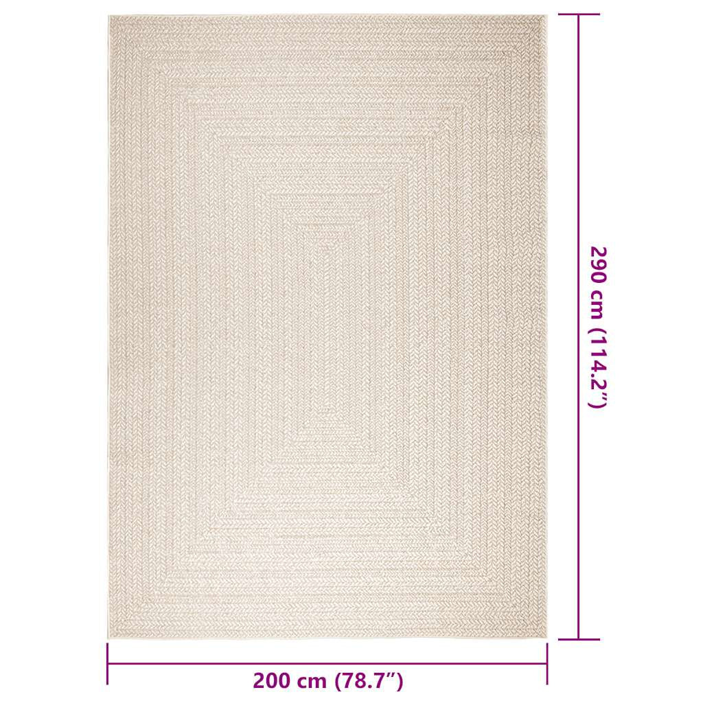 Vidaxl Alfombra Zizur Apariencia Yute Interior Exterior Crema_2