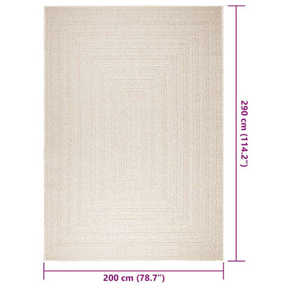 Vidaxl Alfombra Zizur Apariencia Yute Interior Exterior Crema_2