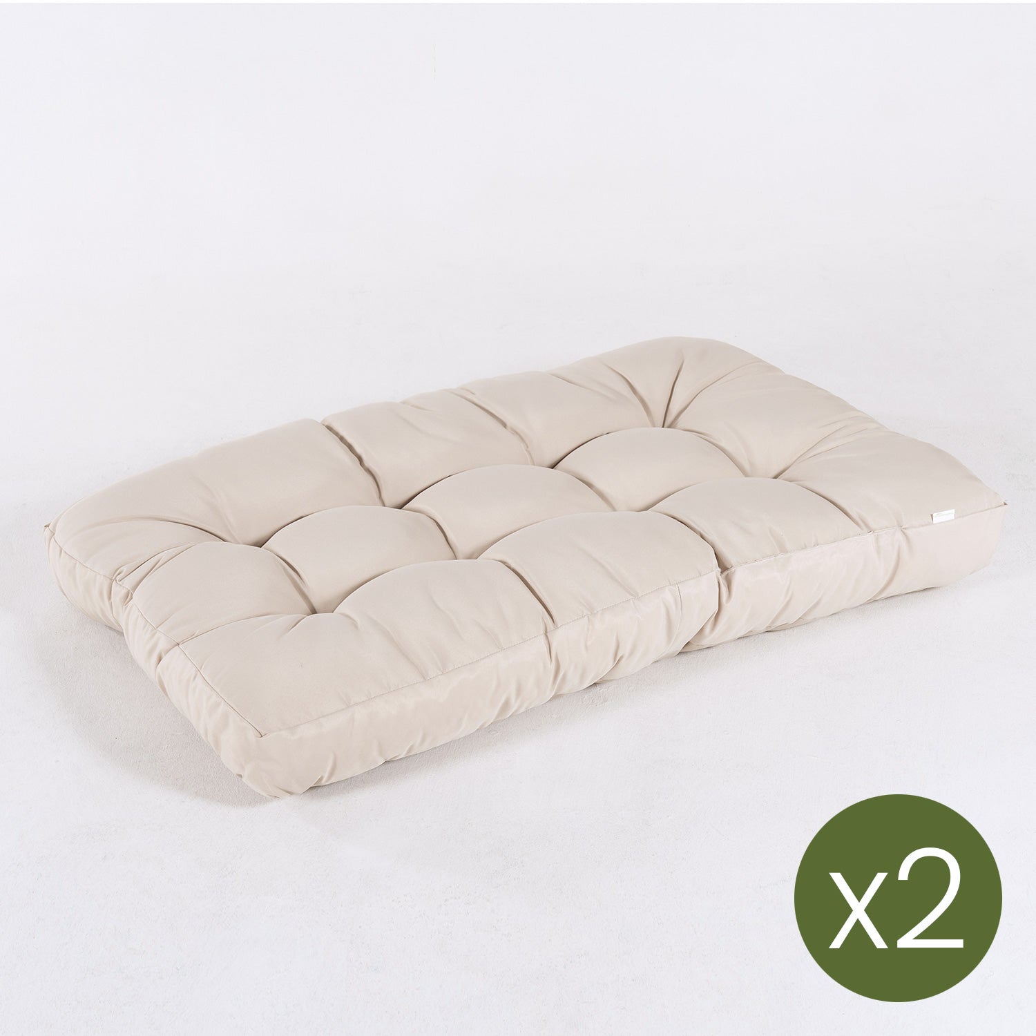 Pack 2 Cojines Asiento Para Palet, Tamaño: 80x120x16 Cm, Color Vainilla , Repelente Al Agua_2