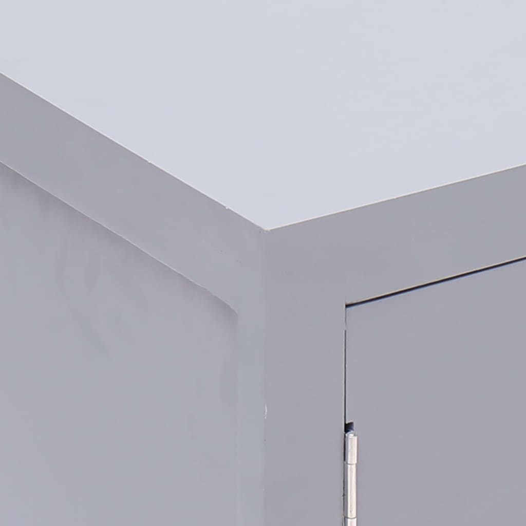 Mesita De Noche Madera De Paulownia Gris 38x28x52 Cm_3