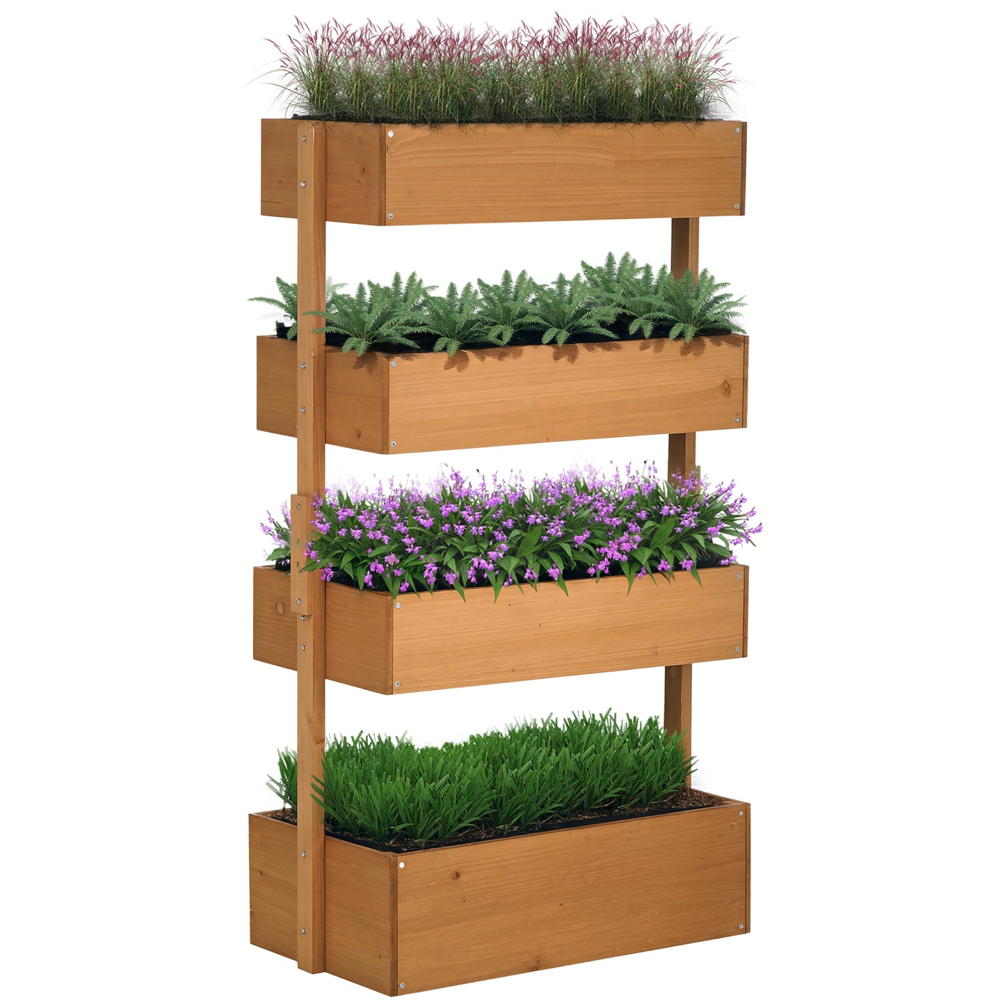 Outsunny Jardinera De Madera De 4 Niveles_0