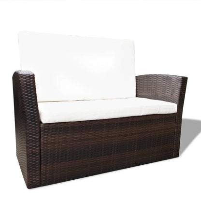Vidaxl Set Muebles De Jardín 4 Piezas Y Cojines Ratán Sintético Marrón_3