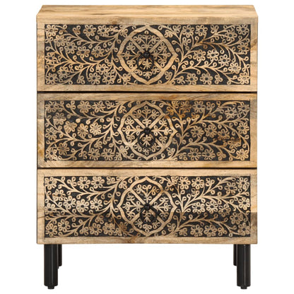 Mesita De Noche Madera Maciza De Mango 50x33x60 Cm_3
