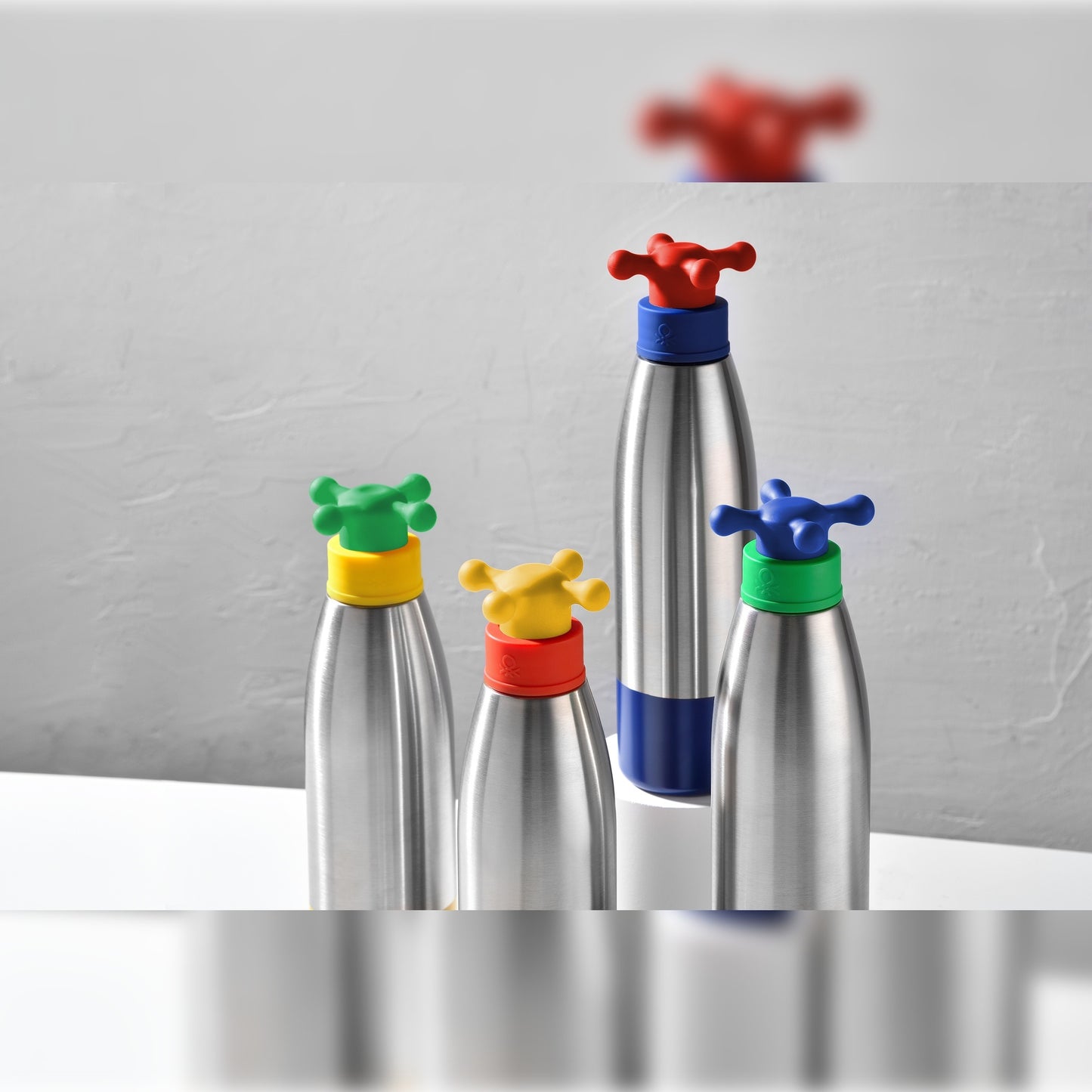 Botella De Agua De Pared Única 500ml Ss Con Tapa De Grifo Azul Kids Be_5