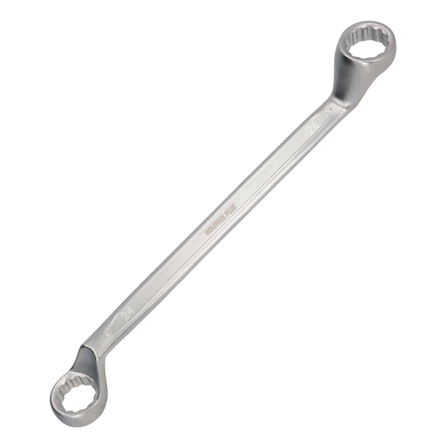 Llave Estrella Acodada Plus Acero Cromo Vanadio 24x26 Din 838. Llave Doble Boca Acodada, Llave Fija Estrella Acodada_0