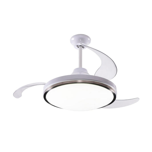 Ventilador Techo LED Ø53x30cm, Silencioso, 6 Velocidades, Luz 3 Tonos, Aspas Retráctiles_0