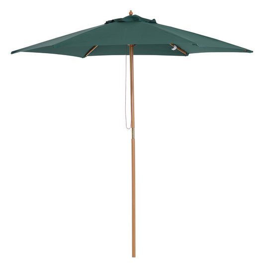 Outsunny Sombrilla De Jardín Ø250x230 Cm Con Poste Desmontable Verde_0