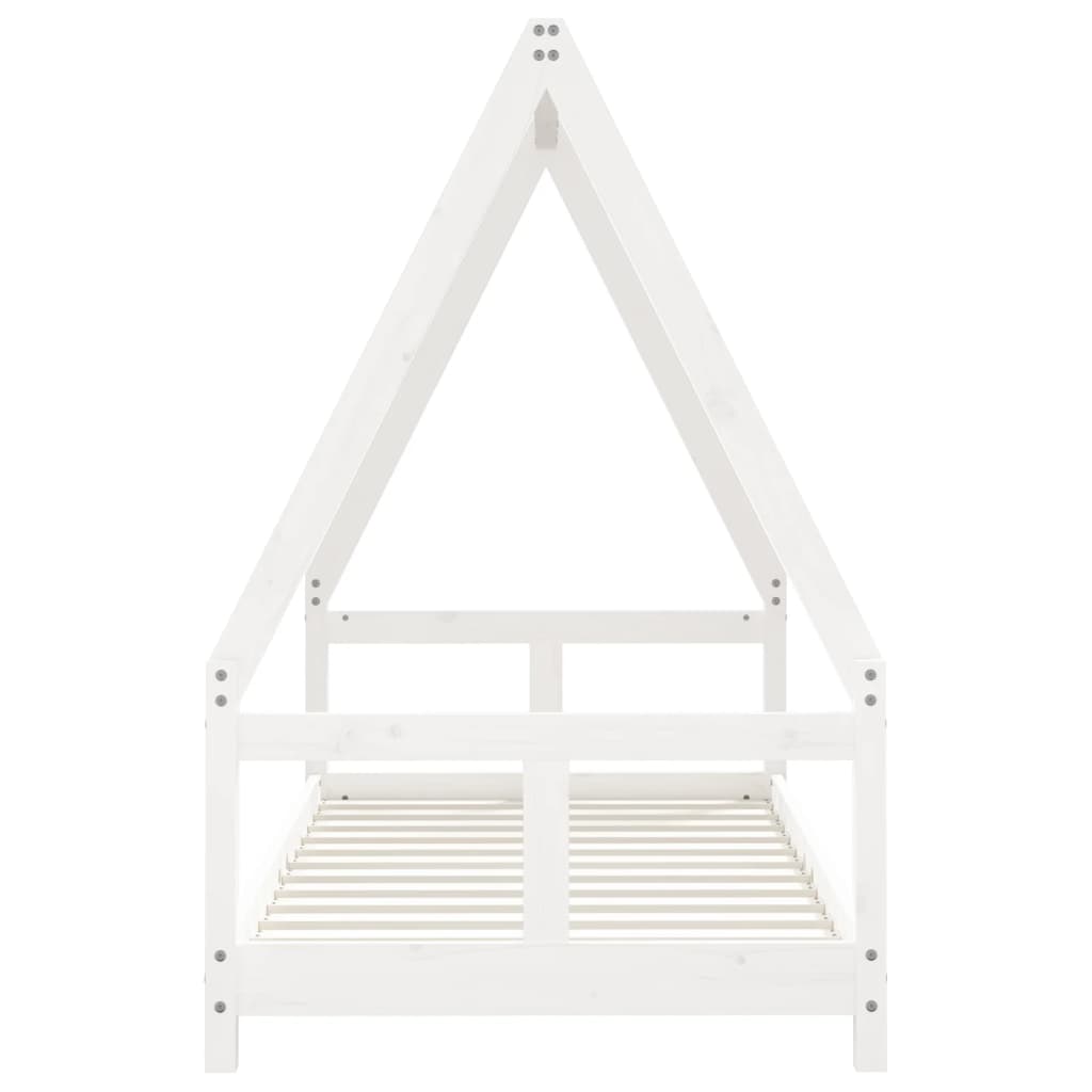 Estructura De Cama Para Niños Madera De Pino Blanco 80x160 Cm / Vetonek_1