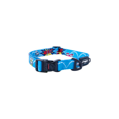 Collar Para Perro, Modelo Fusion De Rogz, Estampado Comic Azul. Talla M (12-22kg)_2