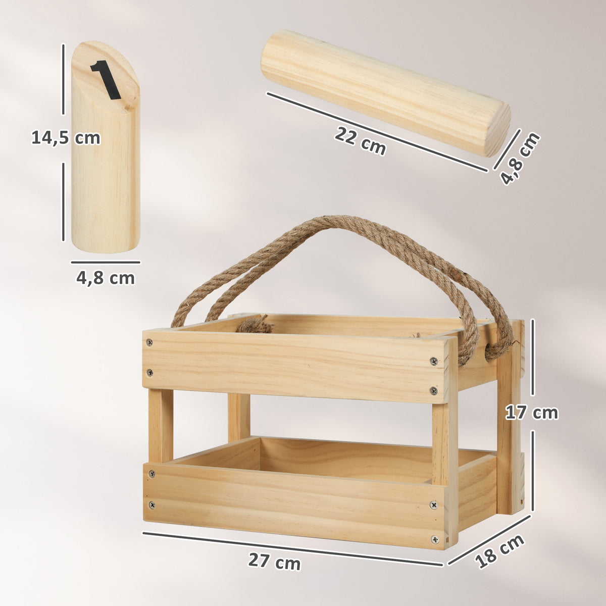 Jogo De Mölkky Sportnow Madeira De Pinho Natural 27x18x17 Cm_2