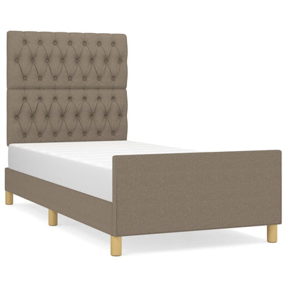 Estructura De Cama Con Cabecero De Tela Gris Taupe 90x200 Cm / Vetonek_4