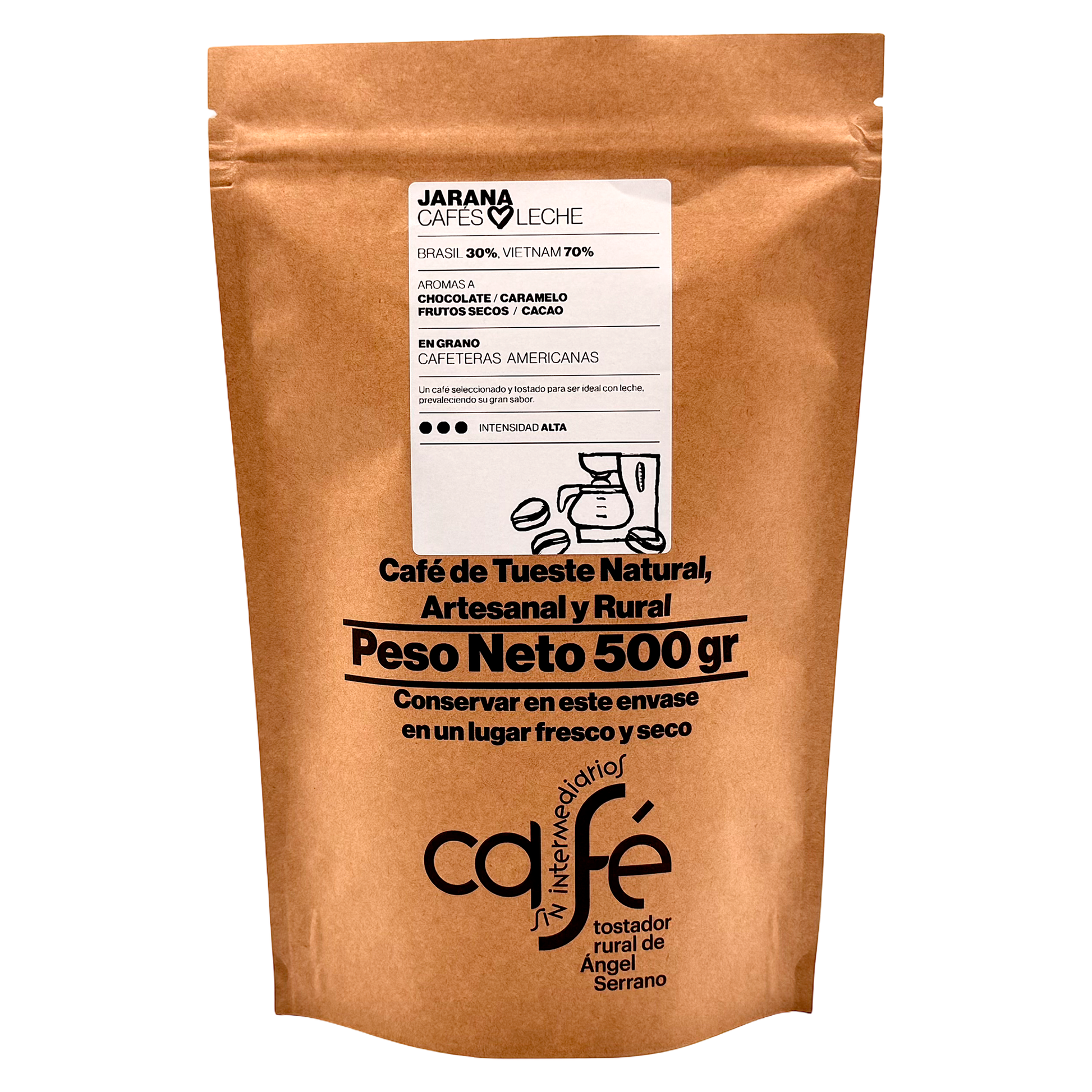 Cafe Sin Intermediarios Café Vietnam Jarana En Grano Para Americana 500 G_0