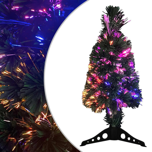Vidaxl Árbol De Navidad Artificial Estrecho Soporte Fibra Óptica 64 Cm_0