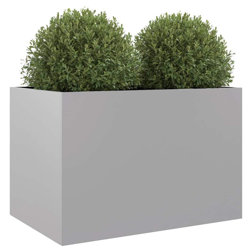 Jardinera De Acero Galvanizado Plateado 62x47x46 Cm_3