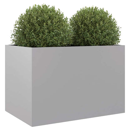 Jardinera De Acero Galvanizado Plateado 62x47x46 Cm_3