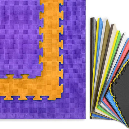 Artatami® Tatami Puzzle 1x1x20 Mm Naranja - Lila Pack Ahorro【12 Unidades】gimnasios - Fitness - Pilates - Yoga_1