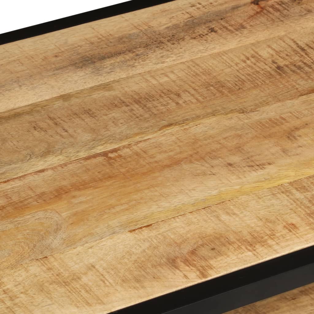Mesa De Centro De Madera Maciza De Mango Rugosa 90x45x35 Cm_3