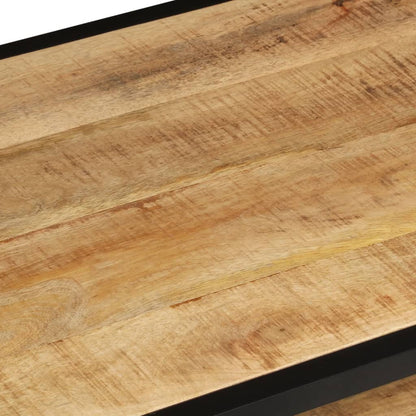 Mesa De Centro De Madera Maciza De Mango Rugosa 90x45x35 Cm_3