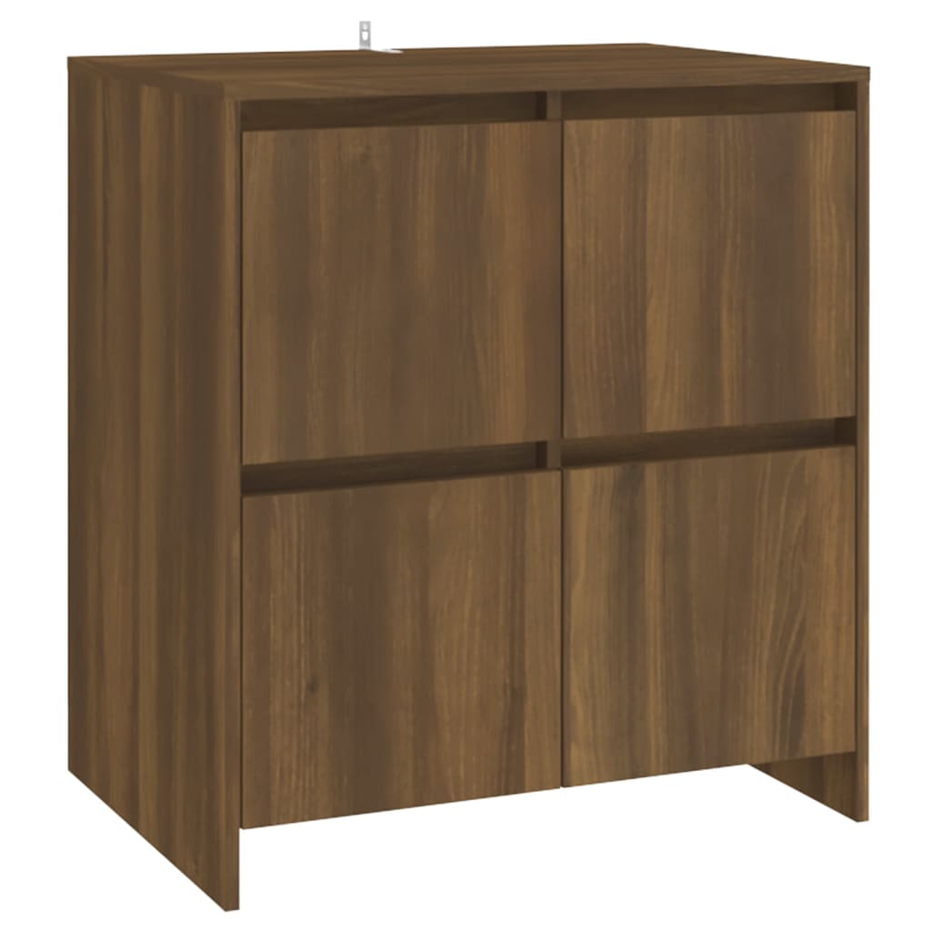 Aparador De Madera Contrachapada Marrón Roble 70x41x75 Cm / Vetonek_4