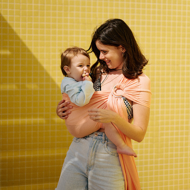 Bandolera Portabebé Momawo Splash Salmon_2