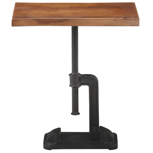 Mesa Auxiliar Madera Acacia Y Hierro Fundido Marrón 45x35x49 Cm_0