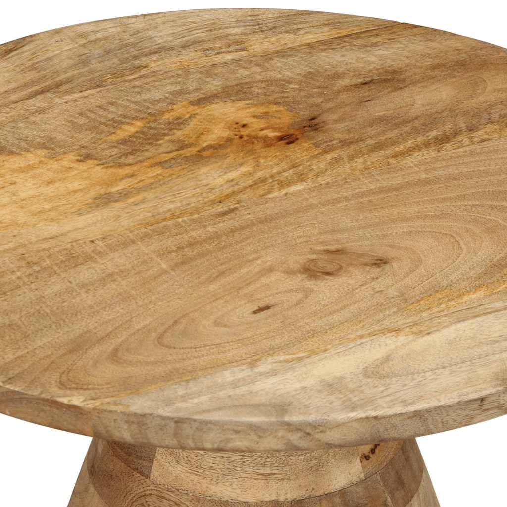 Mesa Auxiliar Madera Maciza De Mango Ø50x40 Cm_3