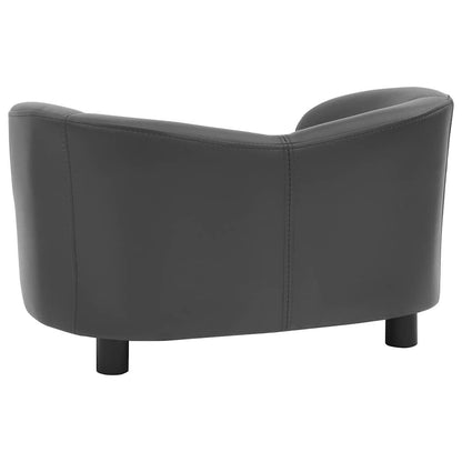 Vidaxl Sofá Para Perros Cuero Sintético Gris 67x41x39 Cm_4