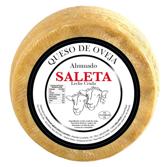 Queso Curado Ahumado Entero De Oveja (2,2 Kg) | Elaboración Artesana Quesos De La Mancha | Ahumados_0