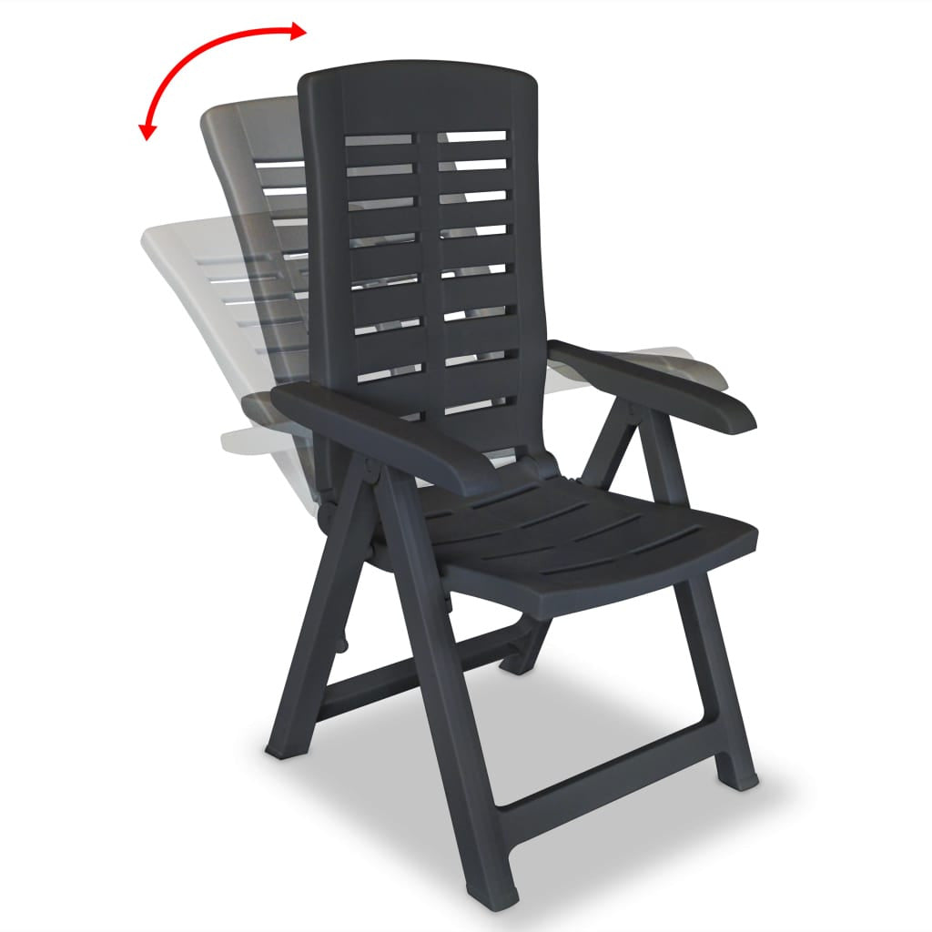 Vidaxl Set De Comedor De Jardín 5 Piezas Plástico Gris Antracita_3