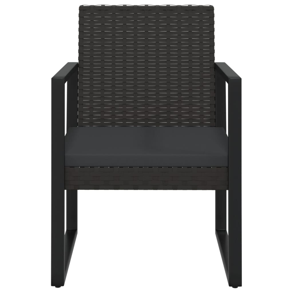 Vidaxl Set De Muebles De Jardín 3 Pzas Y Cojines Ratán Sintético Negro_3