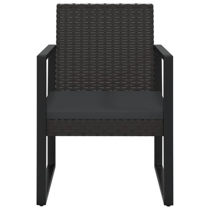 Vidaxl Set De Muebles De Jardín 3 Pzas Y Cojines Ratán Sintético Negro_3