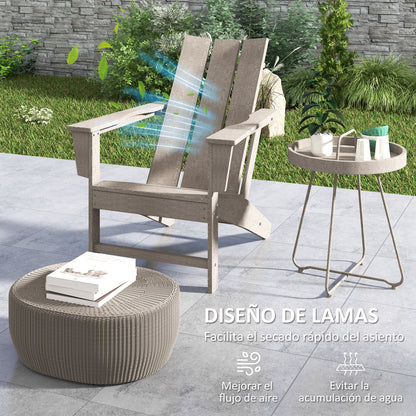 Outsunny Silla Adirondack Exterior Carga 120 Kg 75x83x90 Cm Gris Oscuro_5