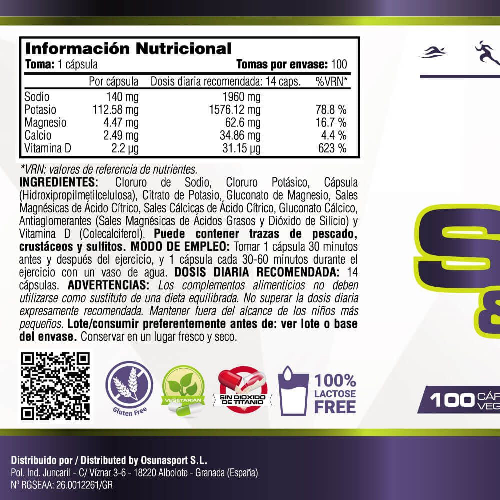 Salts & Electrolytes (sales Y Electrolitos) - 100 Cápsulas Vegetales - Evita Calambres - Masmusculo_5