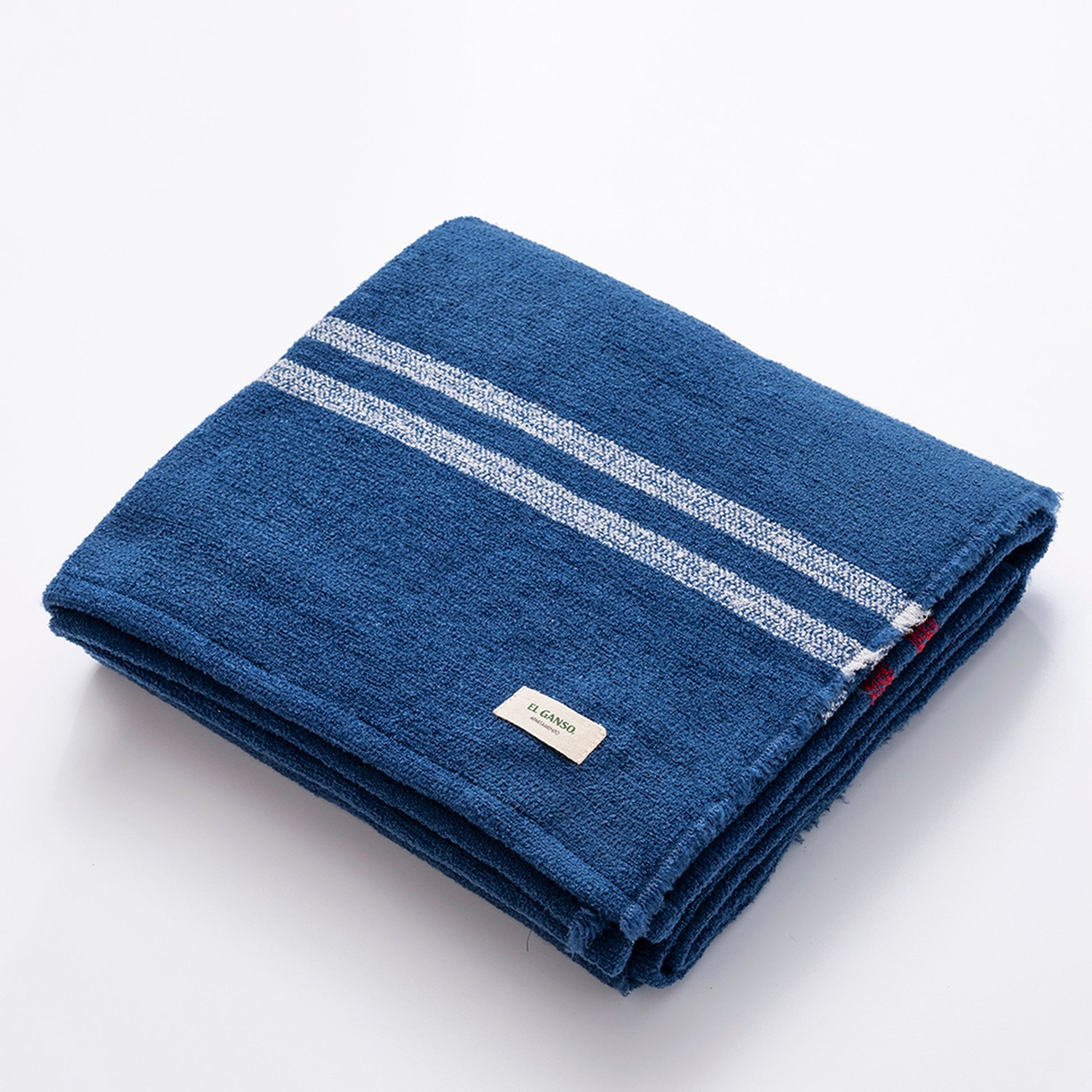 Manta De Punto 140x190cm 340gr Hilo Teñido Color Azul Marino El Ganso