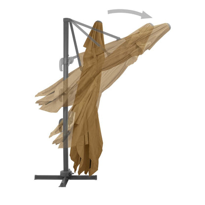 Vidaxl Sombrilla De Jardín Voladiza Con Poste De Aluminio 400x300 Cm Color Topo_3
