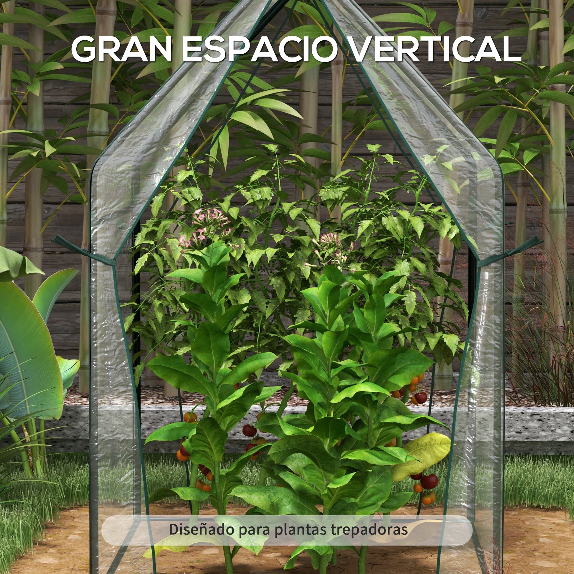 Outsunny Invernadero De Jardín Con 2 Puertas Anti-uv 90x90x145 Cm Transparente_3