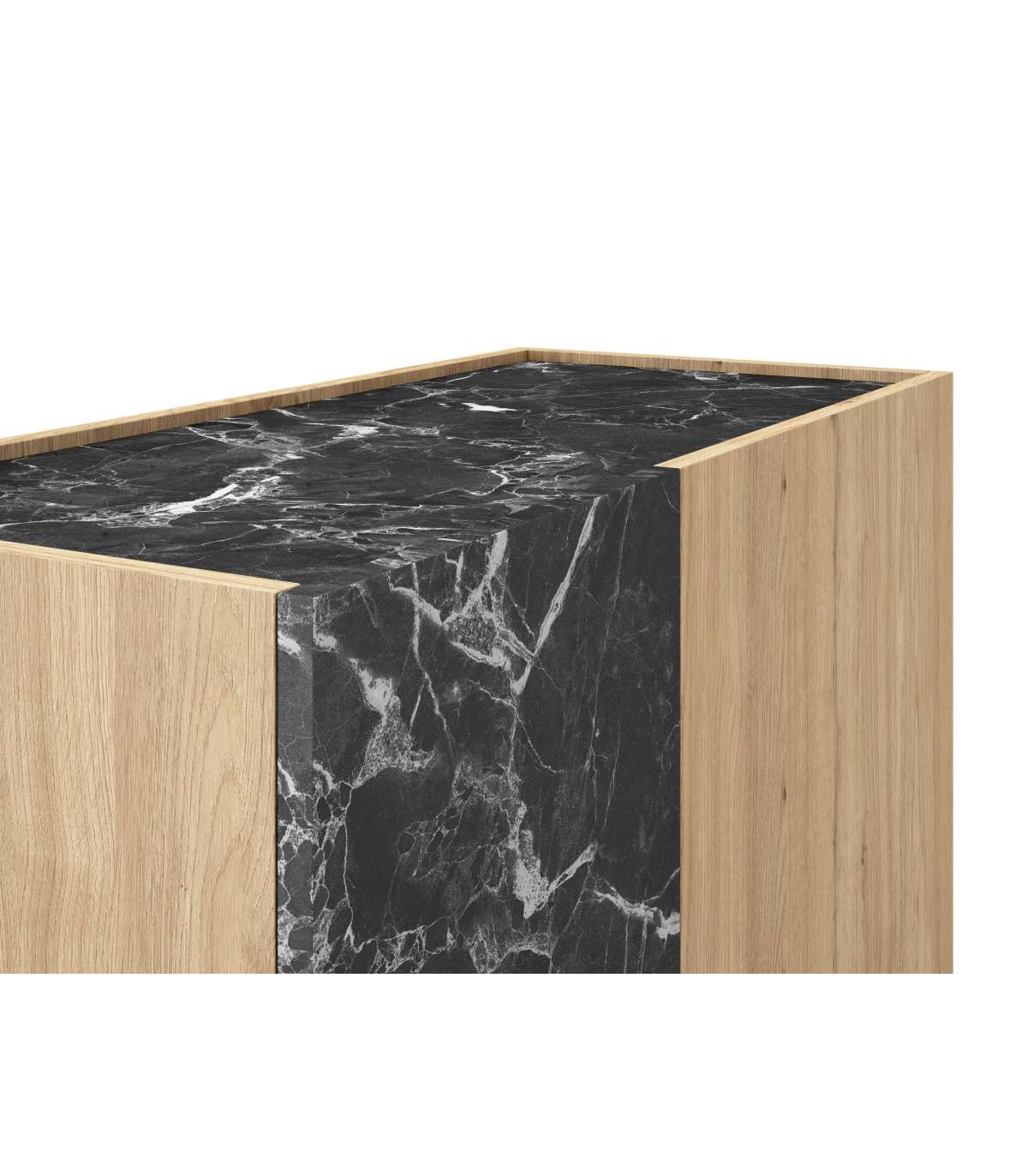 Mueble Auxiliar Alto 2 Puertas Abatibles Md-laura Acabado Roble/negro. 127cm(alto) 90cm(an_3