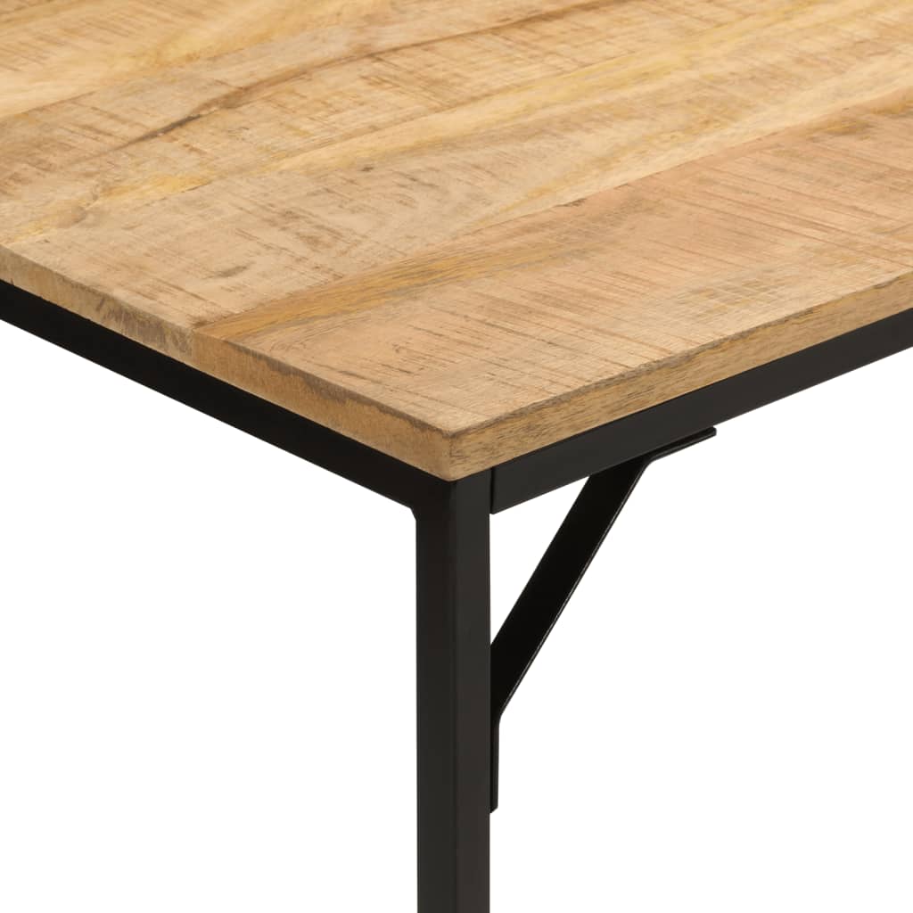 Mesa De Comedor Madera Maciza Mango Rugosa Y Hierro 110x30x75cm_2