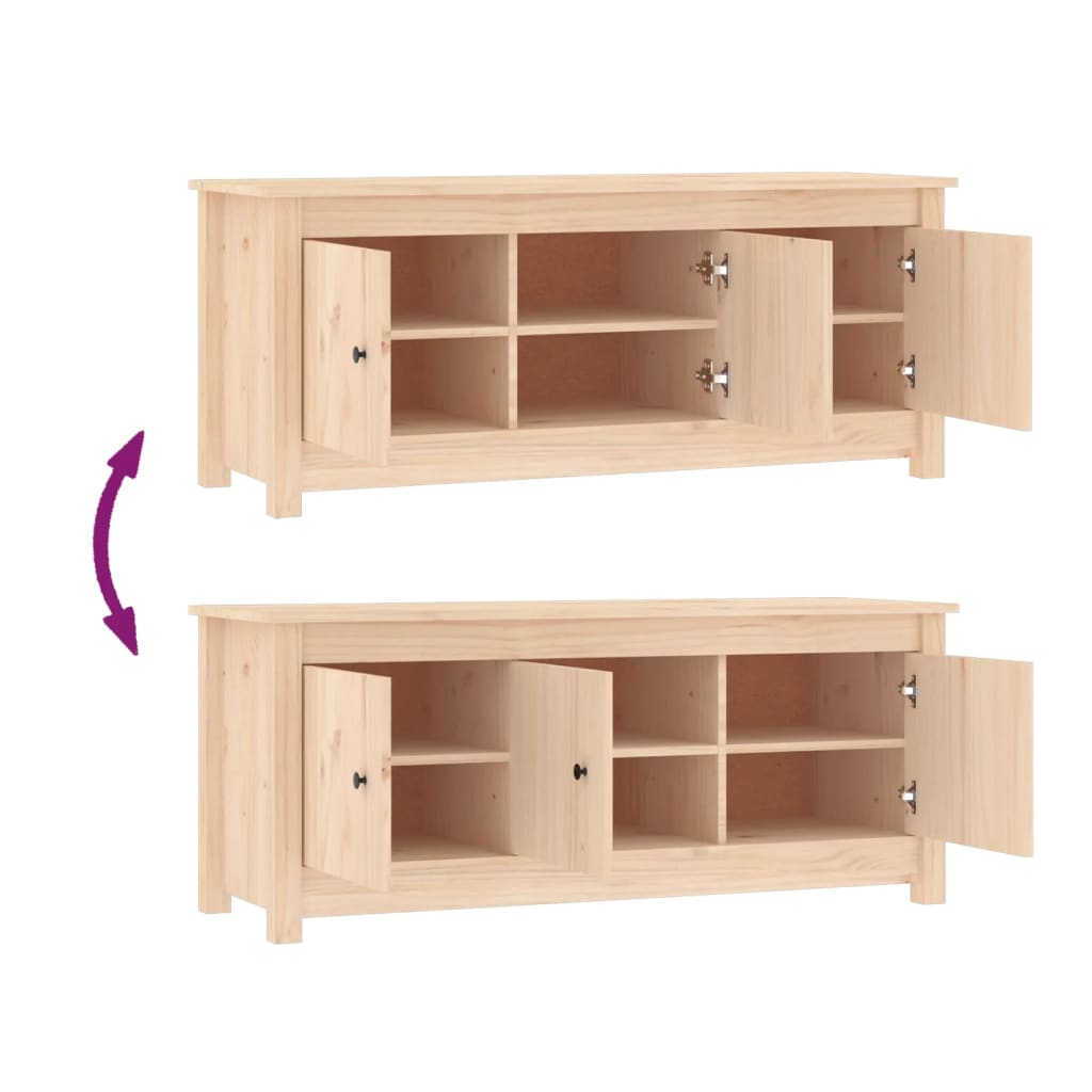 Mueble Zapatero De Madera Maciza De Pino 110x38x45,5 Cm / Vetonek_3