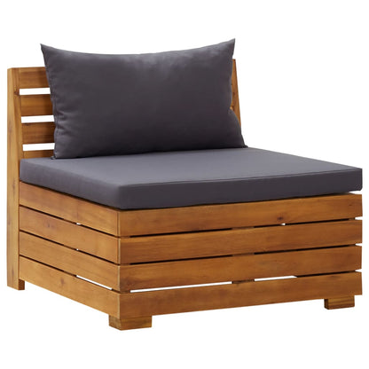 Vidaxl Muebles De Jardín 5 Pzas Y Cojines Madera De Acacia Gris Oscuro_5