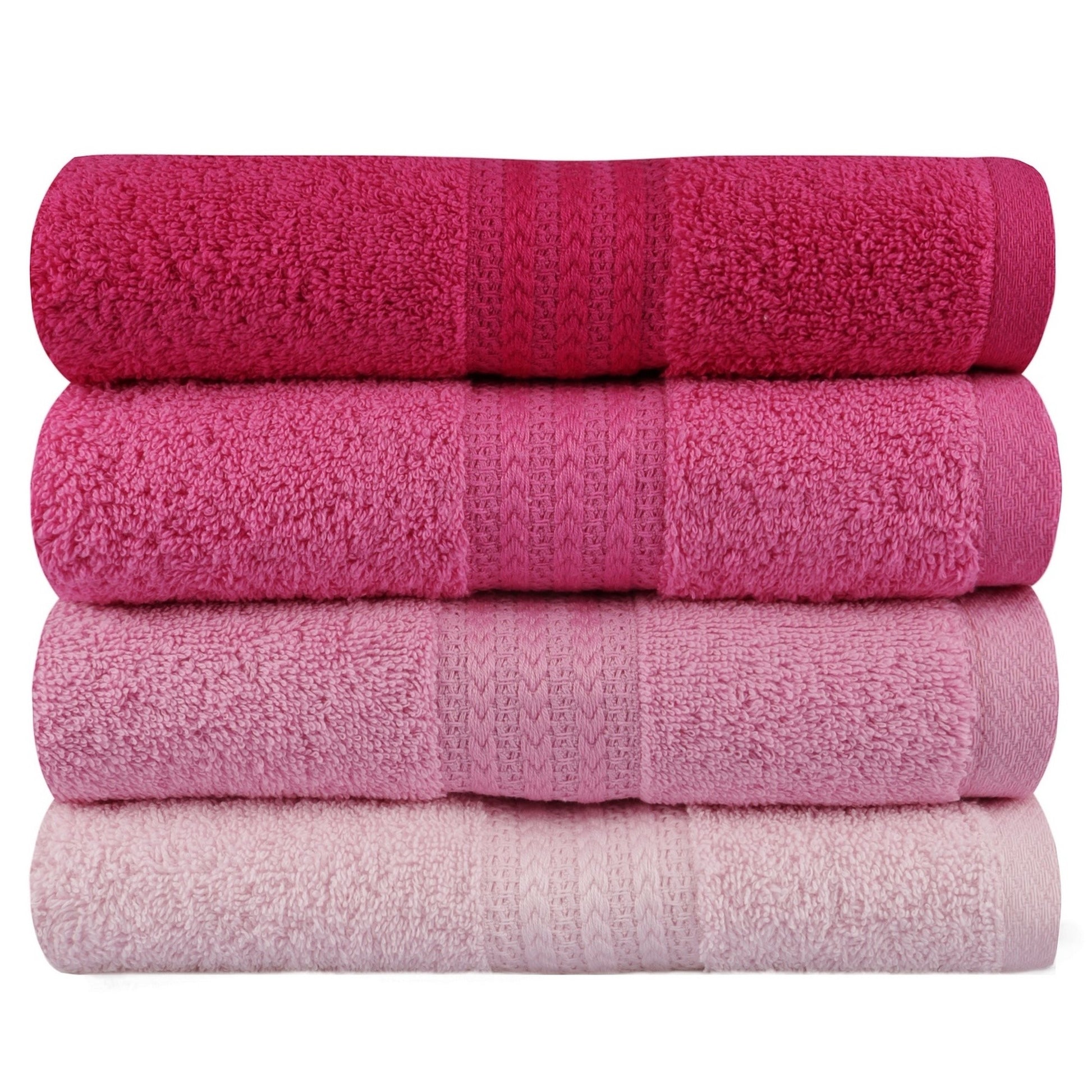 Juego De Toallas De Mano (4 Piezas) Rosa Claro, Rosa, Rosa Palo Y Fucsia_1