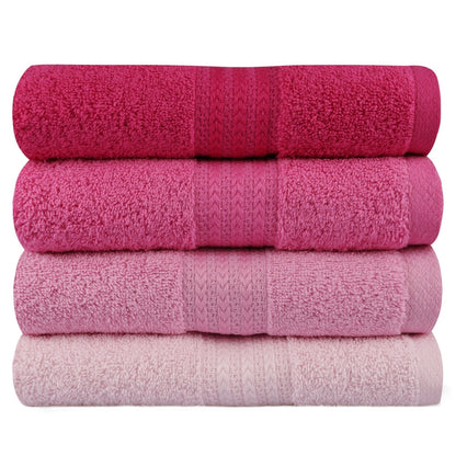 Juego De Toallas De Mano (4 Piezas) Rosa Claro, Rosa, Rosa Palo Y Fucsia_1