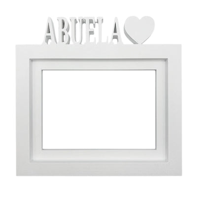 Marco De Fotos Mesa O Pared Modelo Abuela 24x22.5cm Para Fotos 15x20cm Blanco_0