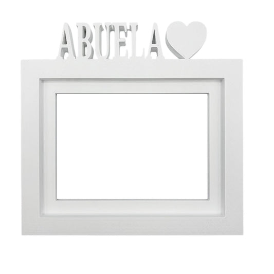 Marco De Fotos Mesa O Pared Modelo Abuela 24x22.5cm Para Fotos 15x20cm Blanco