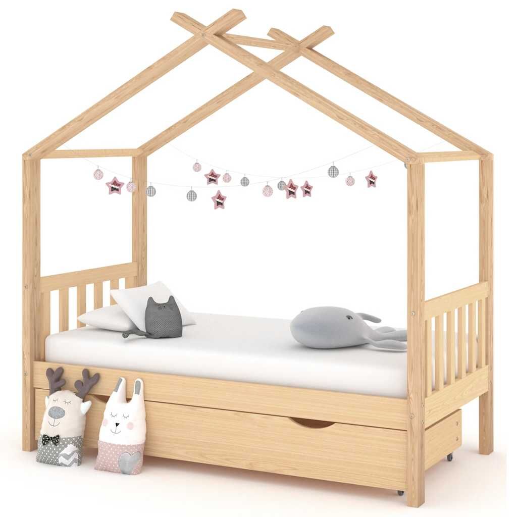 Vidaxl Estructura Cama Infantil Con Cajón Madera Pino Maciza 80x160 Cm_1